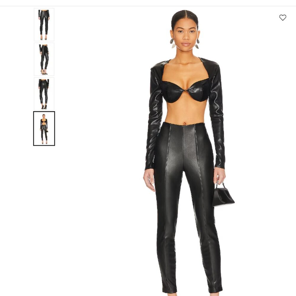 AFRM x REVOLVE Simone pants. Black faux leather pants size M